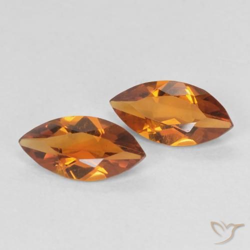 1.00 ctw Orange Citrine Stones, Natural Citrine in Marquise Facet Shape for Sale