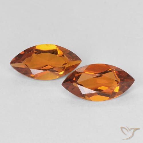 1.01 ct Orange Citrine, 8.3 x 4.2 mm Marquise Cut From Brazil, Photo A