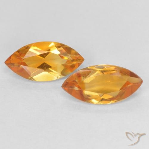0.97 ctw Golden Citrine Stones, Natural Citrine in Marquise Facet Shape for Sale