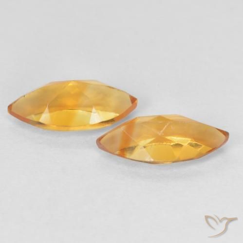 Citrine Gemstones in 8 x 4 mm (calibrated) Size for Sale, Citrine Stones in Orange-Gold Color