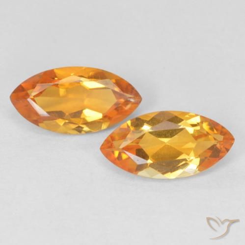 1.04 ct Yellow Citrine, 8.1 x 4.1 mm Marquise Cut From Brazil, Photo A