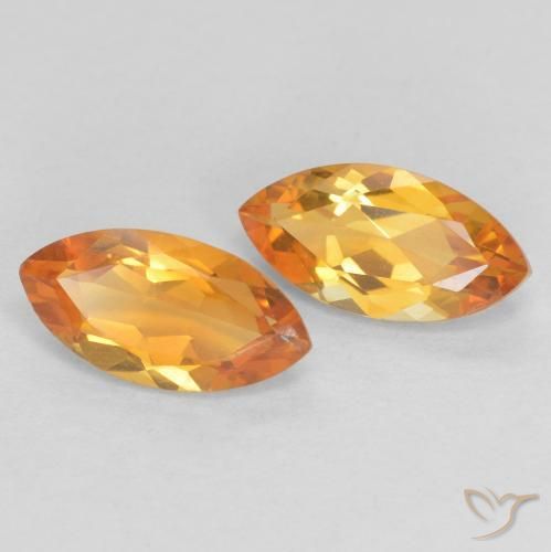 1.04 ctw Golden Citrine Stones, Natural Citrine in Marquise Facet Shape for Sale