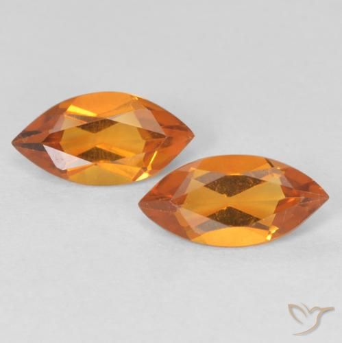 0.96 ct Orange Citrine, 8.2 x 4 mm Marquise Cut From Brazil, Photo A