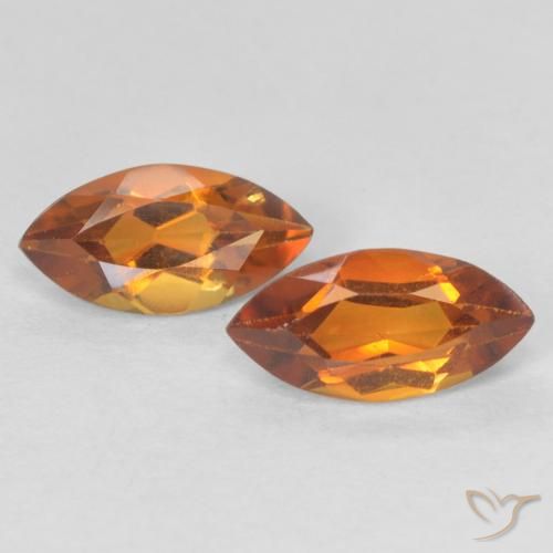 1.05 ctw Orange Citrine Gemstones, Citrine Gems in Marquise Facet Shape for Sale.