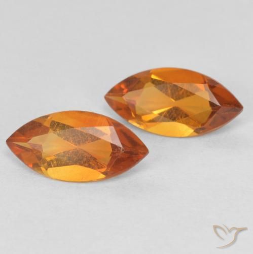 0.86 ctw Orange Citrine Stones, Natural Citrine in Marquise Facet Shape for Sale
