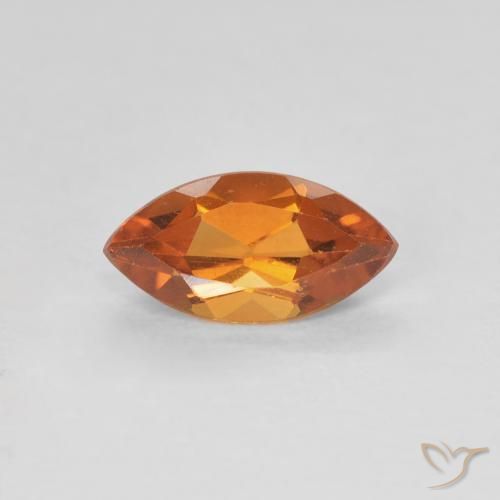 0.59ct Natural Deep Orange-Gold Citrine, Marquise, VVS-VS