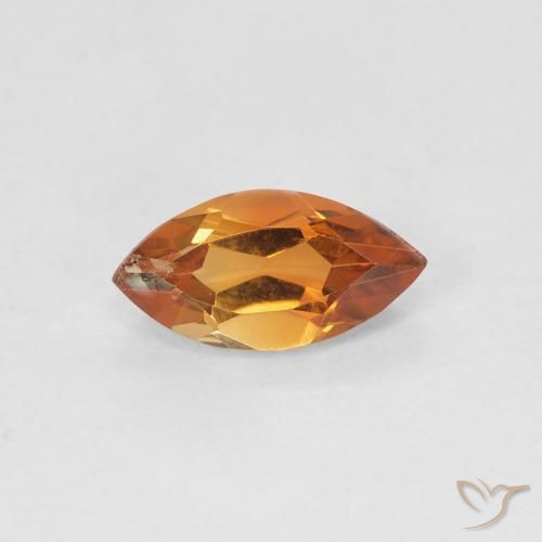0.58 ct Orange Citrine, 8.2 x 4.2 mm Marquise Cut From Brazil, Photo A