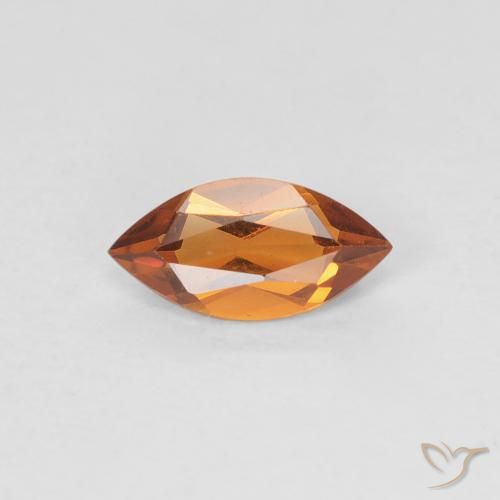 0.48 ct Orange Citrine, 8 x 4 mm Marquise Cut From Brazil, Photo A