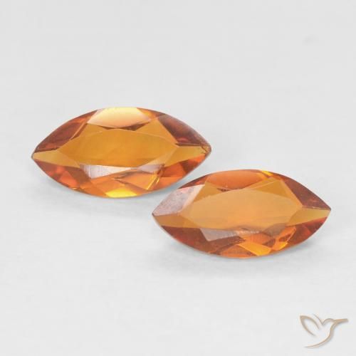 0.97 ct Orange Citrine, 8.2 x 4.1 mm Marquise Cut From Brazil, Photo A