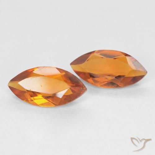 0.97 ctw Orange Citrine Stones, Natural Citrine in Marquise Facet Shape for Sale