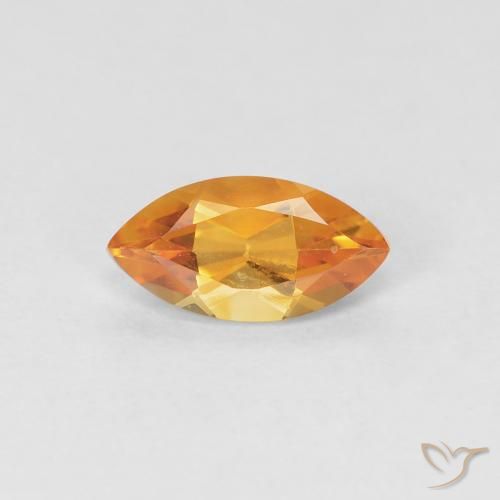 0.51 ct Orange Citrine, 7.9 x 4.1 mm Marquise Cut From Brazil, Photo A