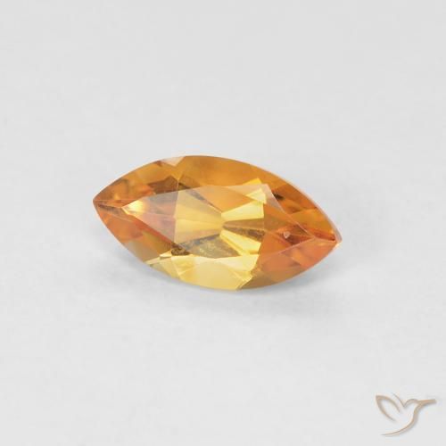 0.51 ct Orange Citrine Stone, Natural Citrine in Marquise Facet Shape for Sale