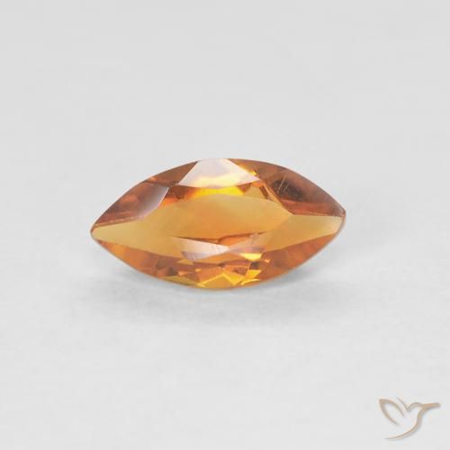 0.58 ct Orange Citrine, 8.1 x 4.1 mm Marquise Cut From Brazil, Photo A