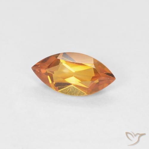 0.51 ct Orange Citrine Stone, Natural Citrine in Marquise Facet Shape for Sale