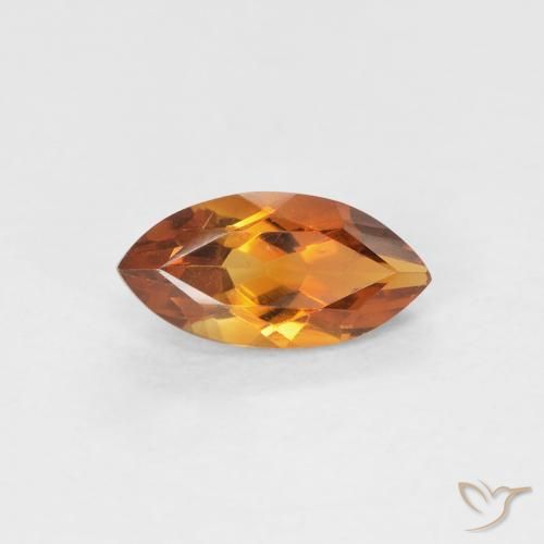 0.57ct Natural Orange Brown Citrine, Marquise, VVS