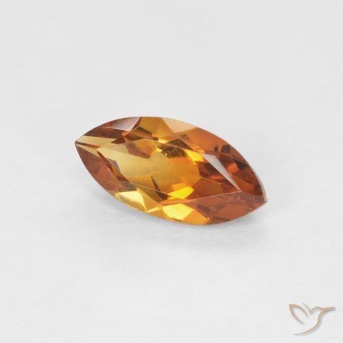0.57 ct Orange Citrine Stone, Natural Citrine in Marquise Facet Shape for Sale