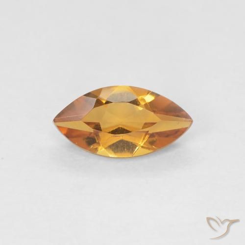 0.57ct Natural Orange Brown Citrine, Marquise, VVS