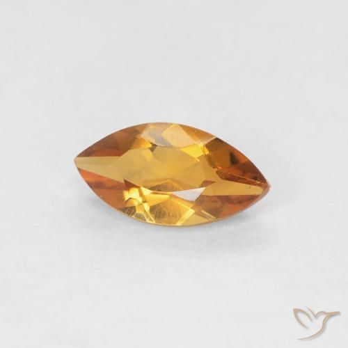 0.57 ct Orange Citrine Stone, Natural Citrine in Marquise Facet Shape for Sale