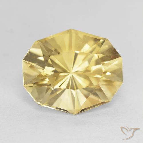 7.7 ct Yellow Citrine, 14.5 x 12.5 mm Odd Shaped From Brazil, Photo A