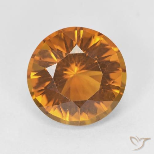 4.95 ct Orange Citrine, 11.5 mm Round Concave Cut From Brazil, Photo A