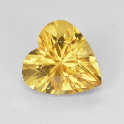 11.4 x 11mm Heart Concave Cut Golden Citrine from Brazil, Weight of 4.01ct, Natural untreated gemstone in VVS Clarity, 1pc Citrine - the Color is Golden, Mohs Hardness of 7 suitable for daily wear jewelry, Year of the Rooster Gemstone, Photo A