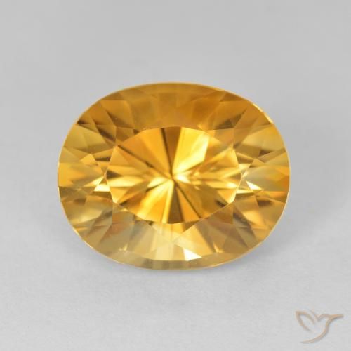4.50ct Natural Medium Dark-Golden Citrine, Oval, VVS