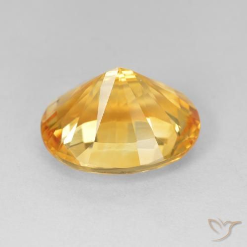 Citrine Gemstone in 12.1 x 19.8 mm Size for Sale, Citrine Stone in Medium Dark-Golden Color
