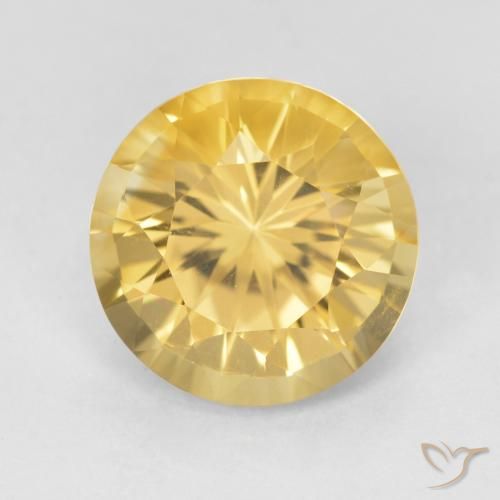 4.68ct Natural Medium Gold Citrine, Round, VVS