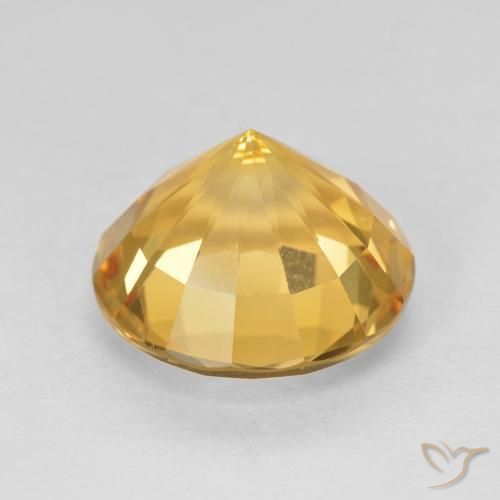 Citrine Gemstone in 11 mm (calibrated) Size for Sale, Citrine Stone in Medium Gold Color