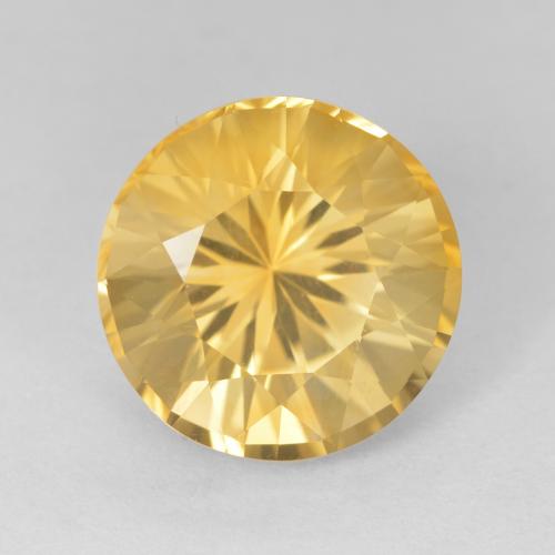 5.05ct Round Concave Cut Golden Citrine from Brazil, Dimension 11.1mm, Natural untreated Gemstone, VVS Clarity, 1 piece Citrine in Medium Gold Color, Mohs Hardness of 7 suitable for daily wear jewelry, Year of the Rooster Gemstone, Photo A