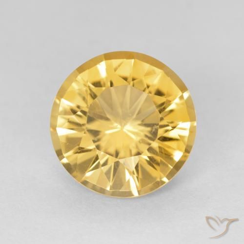 3.71ct Natural Medium Gold Citrine, Round, VVS
