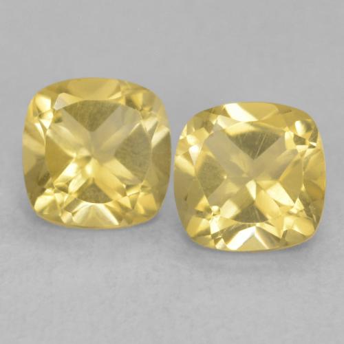 1.07 ct Yellow Citrine, 5.2 x 5.1 mm Cushion Cut From Brazil, Photo A