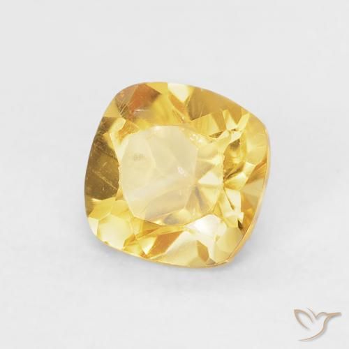 0.48 ct Golden Citrine Stone, Natural Citrine in Cushion-Cut Shape for Sale