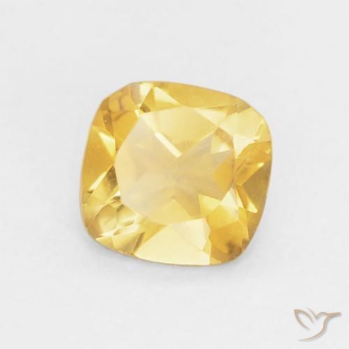 0.41 ct Golden Citrine Stone, Natural Citrine in Cushion-Cut Shape for Sale