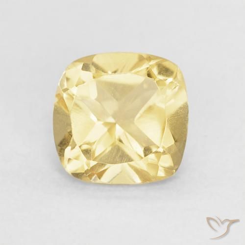 0.52 ct Yellow Citrine, 5.2 x 5.1 mm Cushion Cut From Brazil, Photo A
