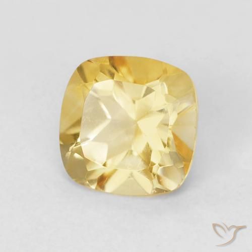 0.52 ct Golden Citrine Stone, Natural Citrine in Cushion-Cut Shape for Sale