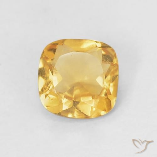 0.44 ct Golden Citrine Gemstone, Citrine Gem in Cushion-Cut Shape for Sale.