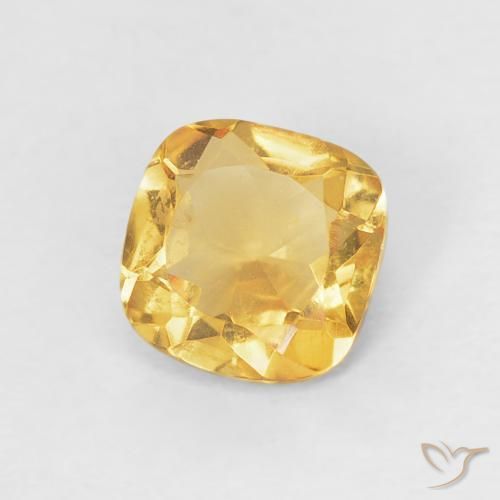 0.44 ct Golden Citrine Stone, Natural Citrine in Cushion-Cut Shape for Sale
