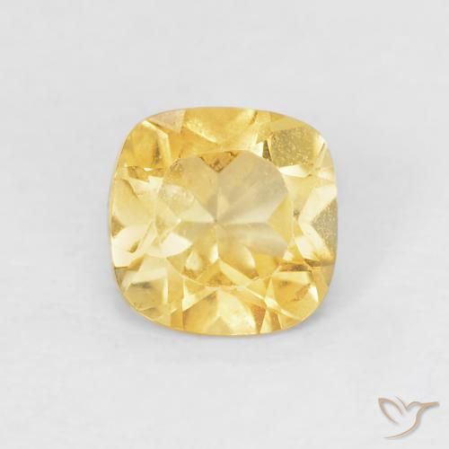 0.51 ct Yellow Citrine, 5 x 5 mm Cushion Cut From Brazil, Photo A