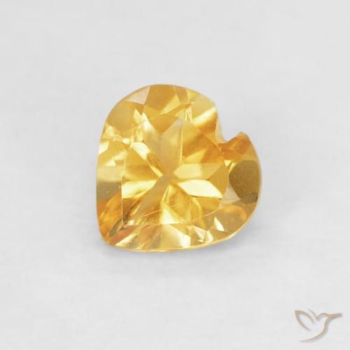 0.38ct Natural Light Orange-Gold Citrine, Heart, VVS