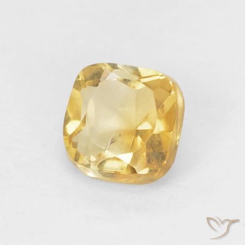 0.50 ct Golden Citrine Stone, Natural Citrine in Cushion-Cut Shape for Sale