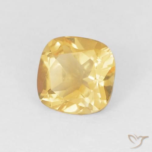 0.48 ct Golden Citrine Stone, Natural Citrine in Cushion-Cut Shape for Sale