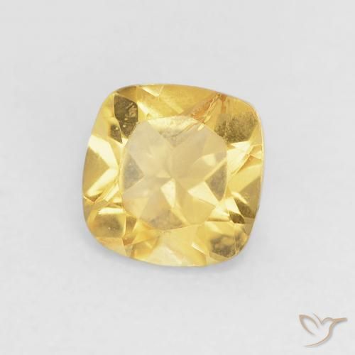 0.53 ct Golden Citrine Stone, Natural Citrine in Cushion-Cut Shape for Sale