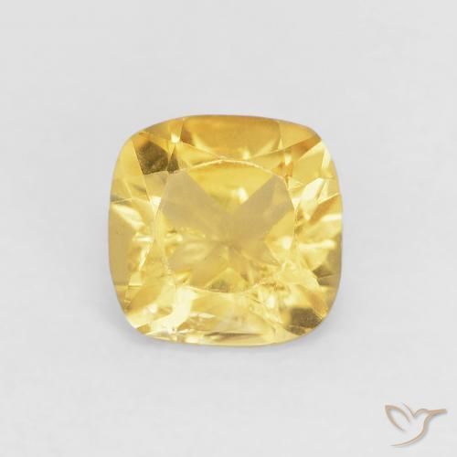 0.53ct Natural Medium Golden Citrine, Cushion, VS