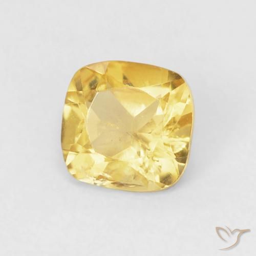 0.53 ct Golden Citrine Stone, Natural Citrine in Cushion-Cut Shape for Sale