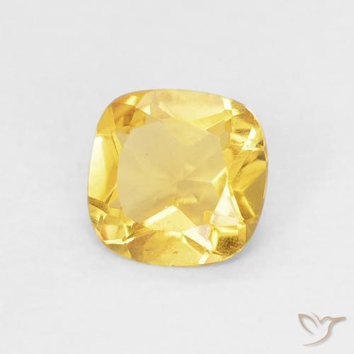 0.39 ct Yellow Citrine Stone, Natural Citrine in Cushion-Cut Shape for Sale