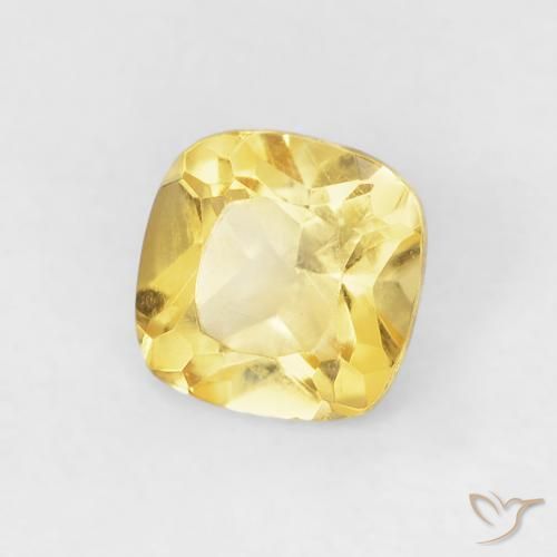0.49 ct Yellow Citrine Stone, Natural Citrine in Cushion-Cut Shape for Sale