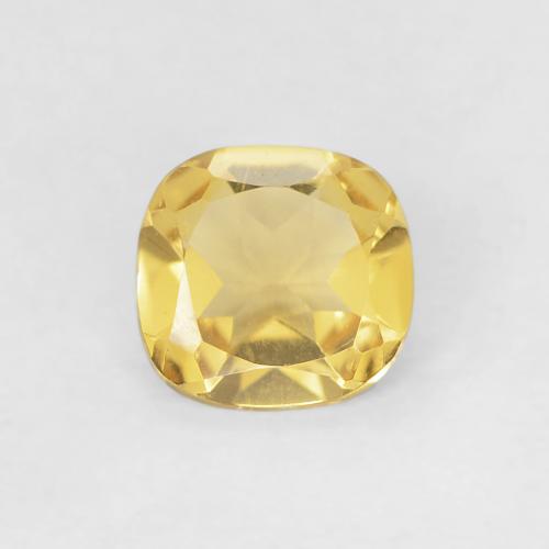 0.37 ct Yellow Citrine, 5 x 4.8 mm Cushion Cut From Brazil, Photo A