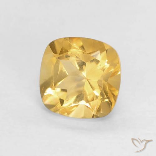 0.55 ct Golden Citrine Stone, Natural Citrine in Cushion-Cut Shape for Sale