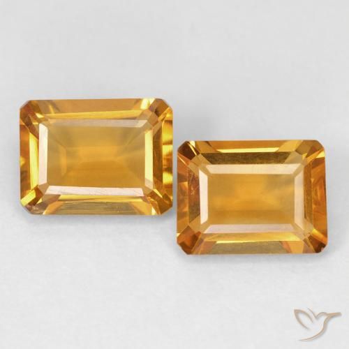 2.91 ct Yellow Citrine, 8.1 x 6.2 mm Octagon Cut From Brazil, Photo A